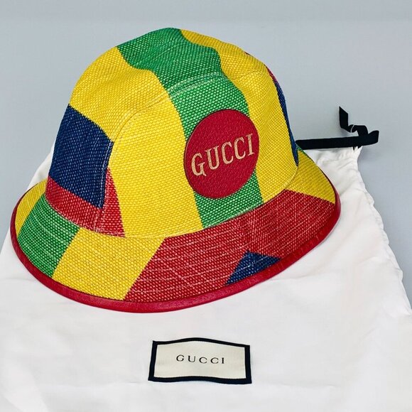 NWT Gucci stripe fedora hat in yellow size L(59cm) - Picture 2 of 13